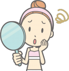 お化粧の確認をしている女性