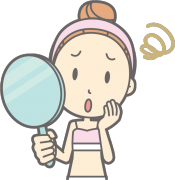 お化粧の確認をしている女性